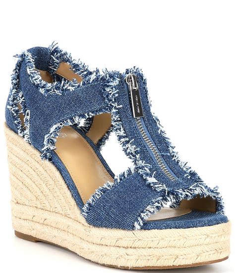 michael kors suede wedge shoes|Michael Kors denim wedges.